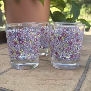 Vintage HTF 90’s Floral IKEA Tumbler Glasses set of 4 - Summer Spring Vibe